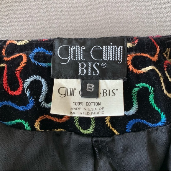 Vintage 80s Gene Ewing BIS Embroidered Rainbow Squiggle Jacket Gold Buttons - Picture 11 of 11
